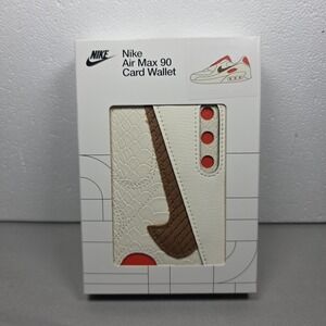 Nike Icon Air Max 90 Sneaker Card Wallet‎ Ivory Brown Red NEW
